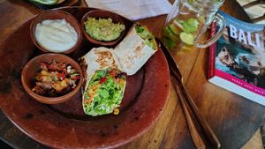 Chili Bean Burrito 🌯 at Flowers & Fire in 