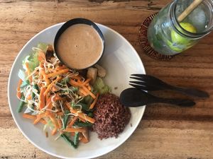 Gado-gado with refreshing drink at Flowers & Fire in 