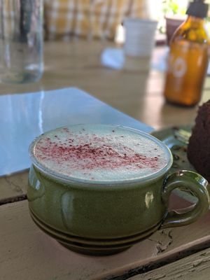 lavender vegan latte at Wild Thing in Cardiff