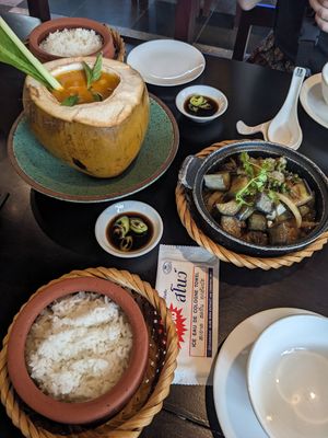 Thai red curry and aubergines at Phuc An in Da Nang