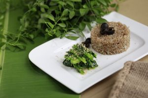 spinach fried rice at Phuc An in Da Nang