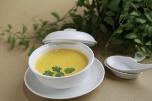 creamy pumkin soup at Phuc An in Da Nang