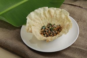 stir-fried tofu and mushroom at Phuc An in Da Nang