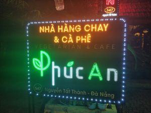 The big sign makes it easy to spot the restaurant  at Phuc An in Da Nang