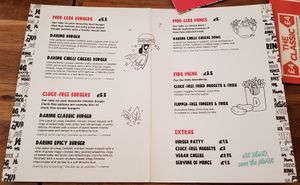 Vegan menu. at BRGR in Edinburgh