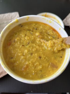 Soup of the day vegan red lentil dahl  at Ginger Bees Cafe in Kingston Upon Thames