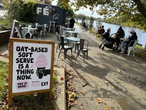 Lovely spot on the river in between Surbiton and Kingston   at Ginger Bees Cafe in Kingston Upon Thames