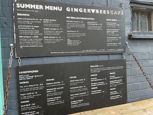 Many vegan choices  at Ginger Bees Cafe in Kingston Upon Thames