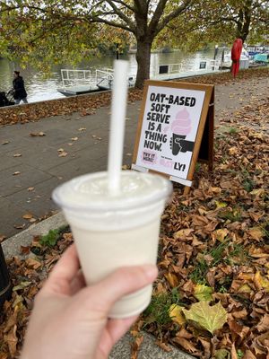 Vegan Oatly thickshake   at Ginger Bees Cafe in Kingston Upon Thames