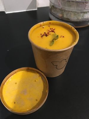 I had a take away soup. Yes! at Ginger Bees Cafe in Kingston Upon Thames