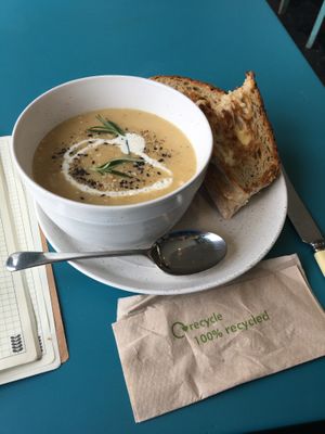 Garlic and Parsnip for the cold winter day  at Ginger Bees Cafe in Kingston Upon Thames