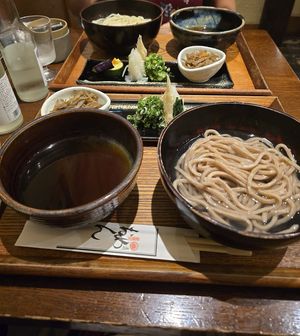 Whole grain Udon noodles at Omen Nippon in Kyoto