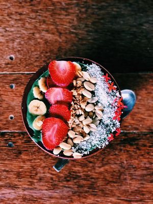 Smoothie bowl at Cafe Avocado in Varkala