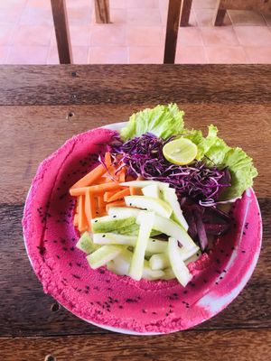 Hummus plate  at Cafe Avocado in Varkala