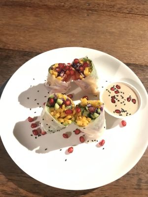 Vietnamese rolls  at Cafe Avocado in Varkala