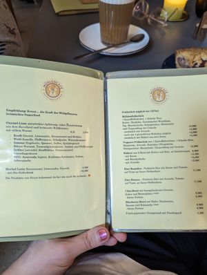 Speisekarte at Mühlencafe in Paderborn