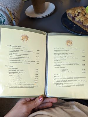 Speisekarte at Mühlencafe in Paderborn