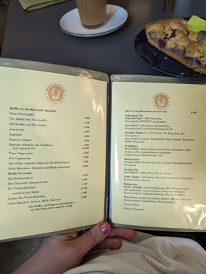 Speisekarte at Mühlencafe in Paderborn