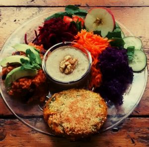 Scrumptious vegan gluten free brunch.  at La Lumiere du Mile End in Montreal