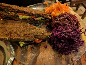 avocado tapenada  at La Lumiere du Mile End in Montreal