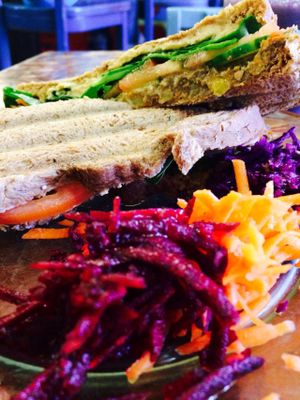 Végé pâte sandwich at La Lumiere du Mile End in Montreal