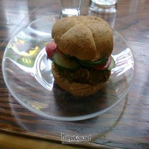 Indian burger at La Lumiere du Mile End in Montreal