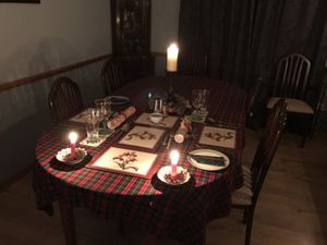 Candlelight for Xmas dinner at The Braes in Berriedale