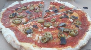 Marinara pizza and jalapeños. Om nom nom. at Whitby Brewery in Whitby