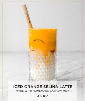 Iced Orange Selina Latte at Matcha Bar in Copenhagen
