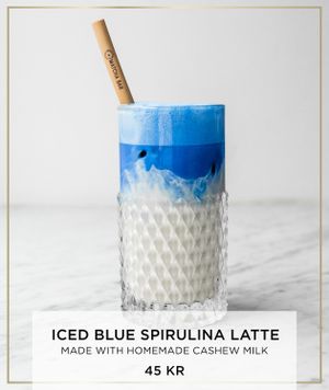 Iced Blue Spirulina Latte at Matcha Bar in Copenhagen