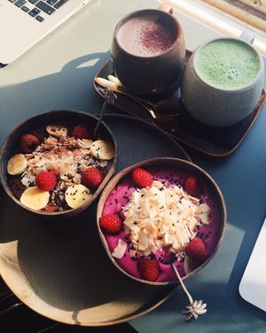 Smoothie bowls  at Matcha Bar in Copenhagen