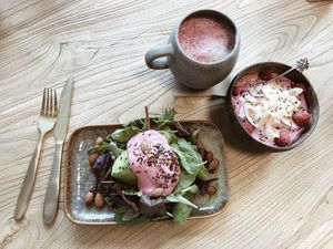 Green waffles at Matcha Bar in Copenhagen