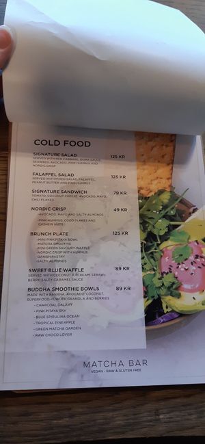 Meny at Matcha Bar in Copenhagen