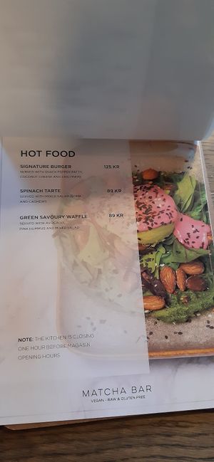 Meny at Matcha Bar in Copenhagen