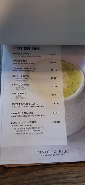Meny at Matcha Bar in Copenhagen