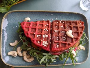 Pink Waffle Sandwich at Matcha Bar in Copenhagen