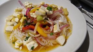 Tofu stir-fry at Rags in Bridlington