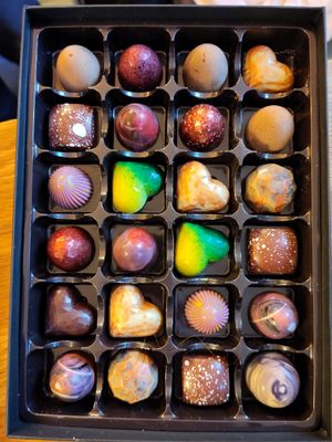 Filled chocolates at Green Praline in Farsta