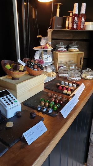 Store counter at Green Praline in Farsta