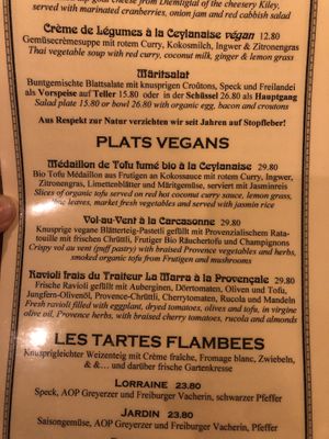 Vegan options at Gourmanderie Moleson in Bern