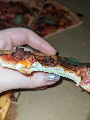 Dry, cardboard crust. Chewy, doughy and hard to swallow. at Crust Gourmet Pizza Bar in Richmond