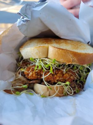 Good ol' vegan mushroom millet. at Sunflower Drive-In in Fair Oaks