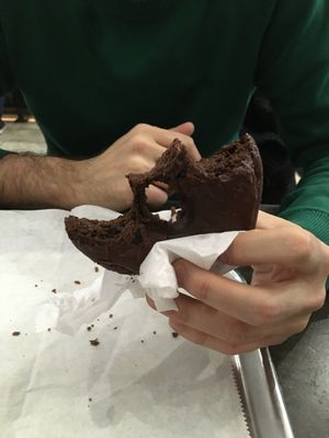 Beigne vegan au chocolat. Moelleux à souhait. at Doughnut Plant - Hotel Chelsea in New York City