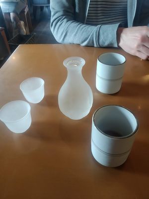 Sake at Saga Tofu Ine (Main Branch) 嵯峨とうふ 稲 本店 in Kyoto