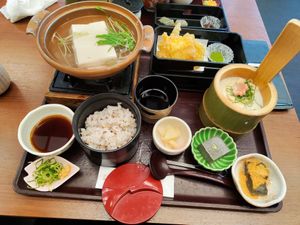 Vegetarian Set (vegan) at Saga Tofu Ine (Main Branch) 嵯峨とうふ 稲 本店 in Kyoto
