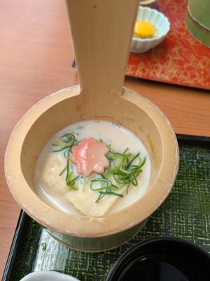 Tofu skin and soy milk at Saga Tofu Ine (Main Branch) 嵯峨とうふ 稲 本店 in Kyoto