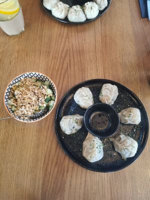 Cucumber Salad with Peanuts | vegan Momos at Tenz Momo - Hohlstrasse in Zurich