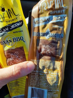 Dry fake meat "jerky" at Molybagert Végétale Normandie  in Trouville-sur-mer