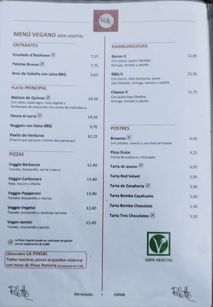 Pratos vegan at Palette in Torremolinos