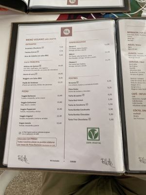 Vegan menu   at Palette in Torremolinos